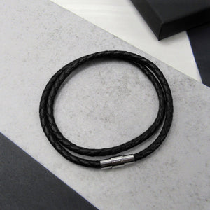 Men's Personalised Morse Code Double Strand Leather Bracelet - PARKER&CO