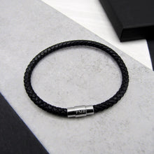 Load image into Gallery viewer, Men&#39;s Personalised Single or Double Slim Leather Bracelet