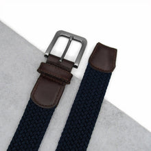 Load image into Gallery viewer, Personalised Men&#39;s Leather and Woven Braided Belt