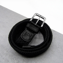 Load image into Gallery viewer, Personalised Men&#39;s Leather and Woven Braided Belt