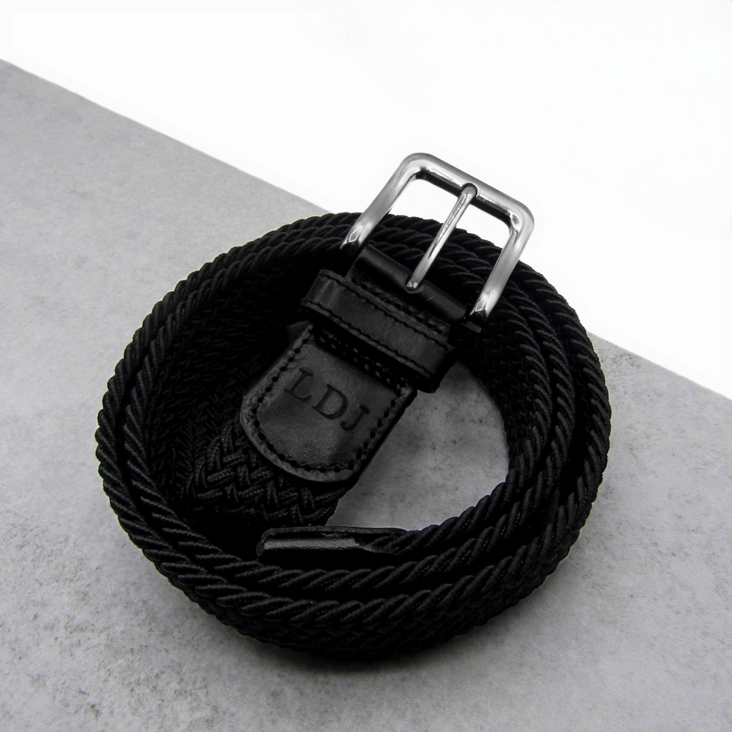 Personalised Men's Leather and Woven Braided Belt