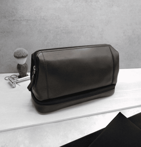 Men's Leather Travel Toiletry Wash Bag