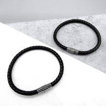 Load image into Gallery viewer, Personalised Matching Friendship Single or Double Slim Leather Bracelet