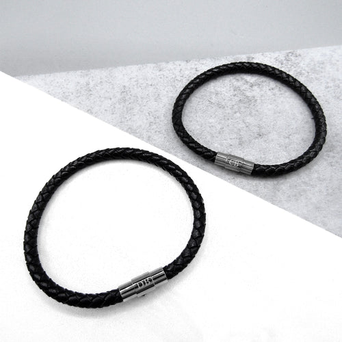 Personalised Matching Friendship Single or Double Slim Leather Bracelet