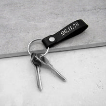 Load image into Gallery viewer, Handmade Personalised Loop Leather Keyring - PARKER&amp;CO