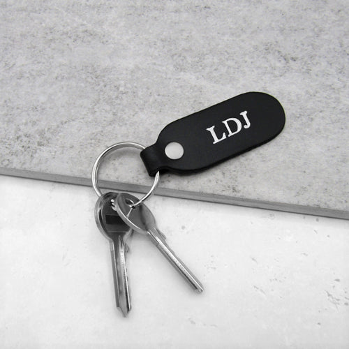 Handmade Personalised Leather Fob Keyring - PARKER&CO