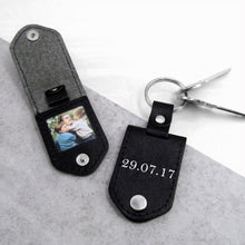 Load image into Gallery viewer, Handmade Personalised Special Date Leather Photo Keyring Case - PARKER&amp;CO