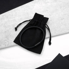 Load image into Gallery viewer, Handmade Personalised Black Leather Loop Keyring