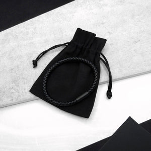 Handmade Personalised Black Leather Loop Keyring