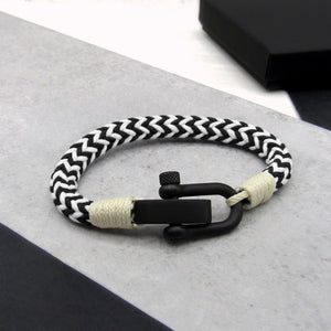 Men's Thick Nautical Shackle & Rope Bracelet - PARKER&CO
