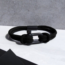 Load image into Gallery viewer, Personalised Men&#39;s Nautical Double Strand Shackle &amp; Rope Bracelet - PARKER&amp;CO