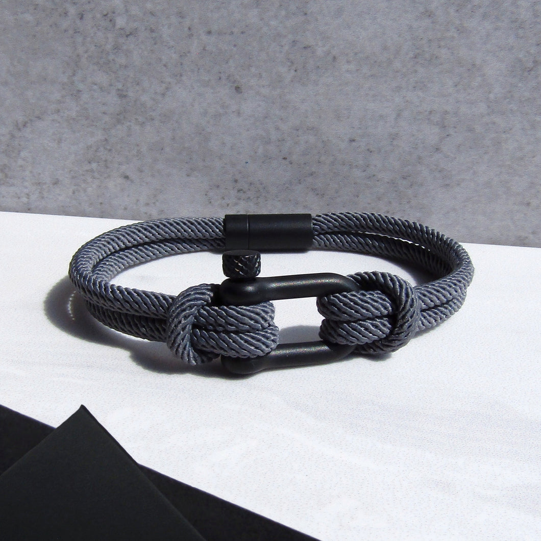 Personalised Men's Nautical Double Strand Shackle & Rope Bracelet - PARKER&CO