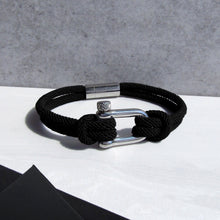 Load image into Gallery viewer, Men&#39;s Nautical Double Strand Shackle &amp; Rope Bracelet - PARKER&amp;CO