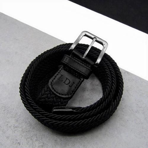 Personalised Men's Leather and Woven Braided Belt - PARKER&CO