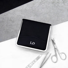 Load image into Gallery viewer, Personalised Black Leather Travel Manicure Set - PARKER&amp;CO