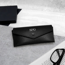 Load image into Gallery viewer, Handmade Personalised Medium Hard Pointed Leather Glasses Case - PARKER&amp;CO