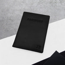 Load image into Gallery viewer, Personalised Metallic Edge Leather RFID Passport Cover - PARKER&amp;CO
