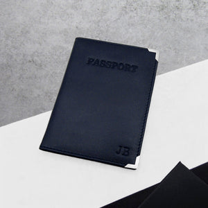 Personalised Metallic Edge Leather RFID Passport Cover - PARKER&CO