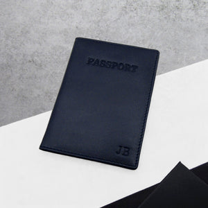 Personalised Metallic Edge Leather RFID Passport Cover - PARKER&CO
