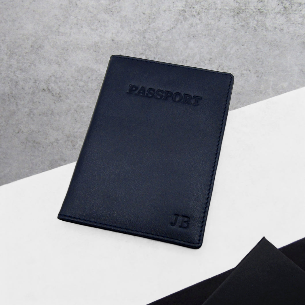 Personalised Leather RFID Passport Cover - PARKER&CO